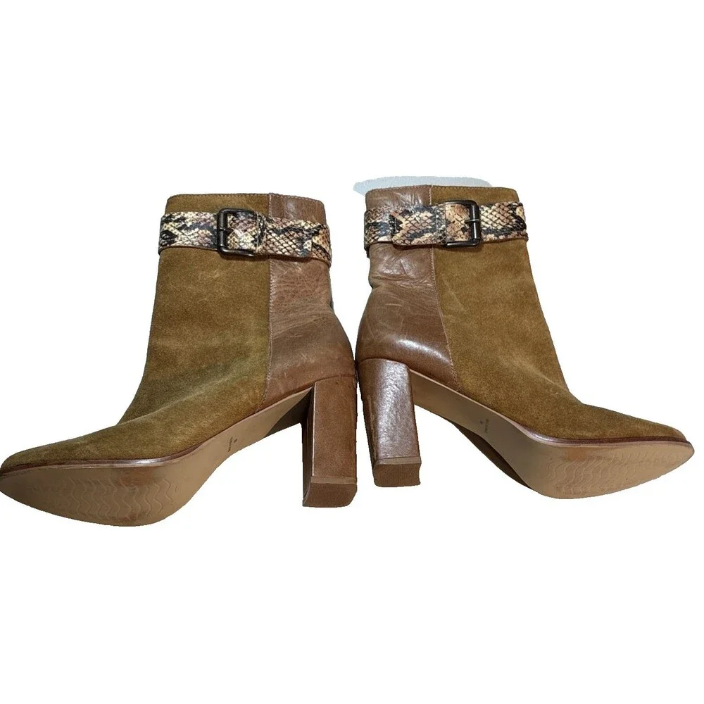 Western Snake Buckle Leather/Suede Bootie Matisse Eaglewood 8M Tan Boots Block
